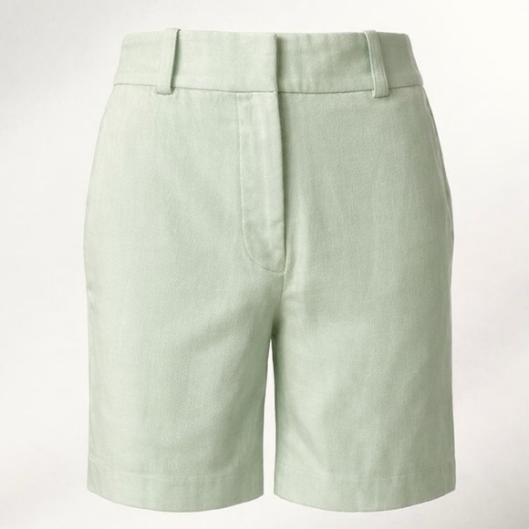 A.L.C. Cotton/Linen Trouser Shorts, mint green, sz0, EUC - Picture 1 of 11
